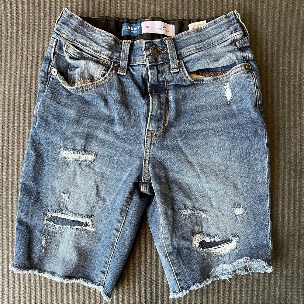 Boy girl unisex denim shorts size 12